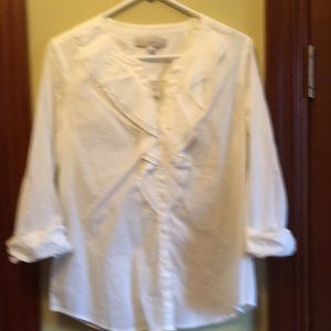 ❗BOGO LOFT Cotton Ruffle 3/4 Length blouse